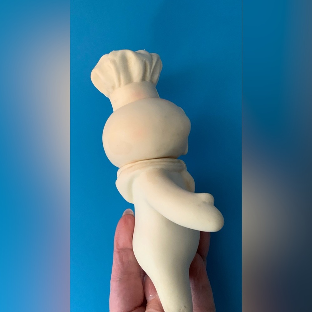 Vintage White Plastic Pillsbury Dough Boy with Blue Accents - Picture 9 of 16